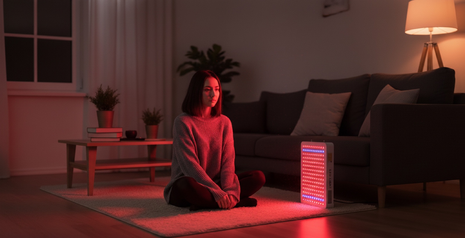 RED LIFE — Red Light Therapy ขณะใช้งานจริงในห้องนั่งเล่น