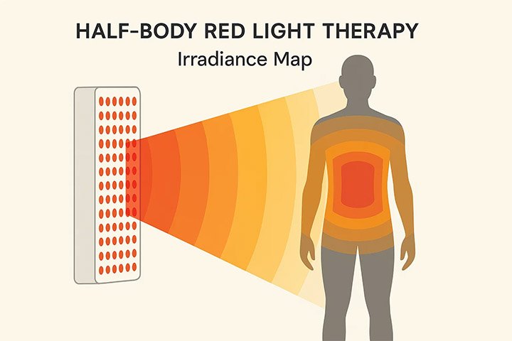 พื้นที่ครอบคลุมแสงครึ่งตัวของ RED LIFE CORE 750
